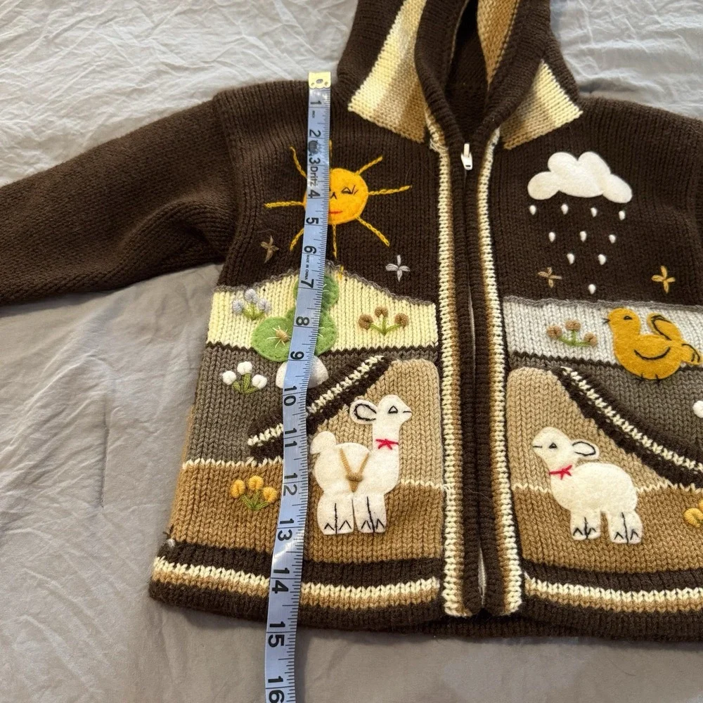 Peruvian handmade‎ kids alpaca zip up jacket no size